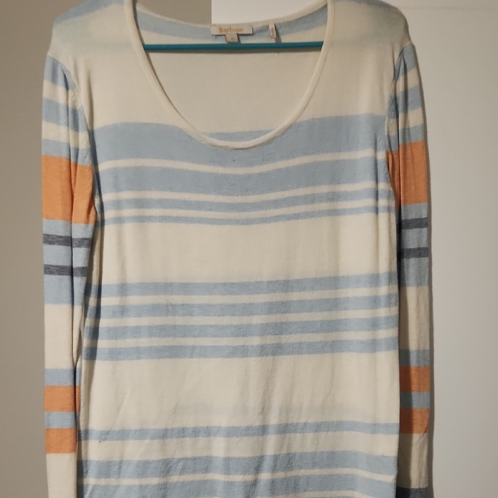 Barbour Striped Sweater - Blue and Orange